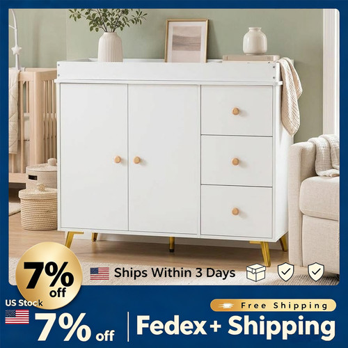 White baby changing table - baby,