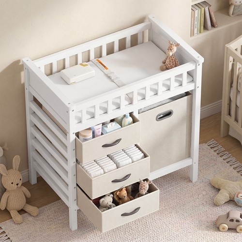 Wooden baby changing table - wooden,